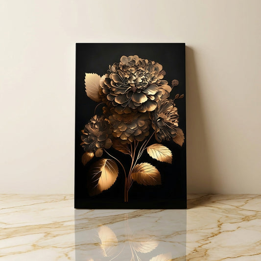 Tableau décoratif florale - Dahlias - Cadre américain "Botanique