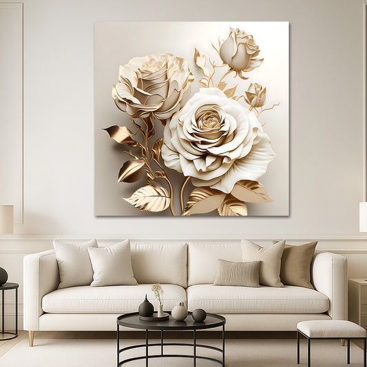 Tableau décoratif florale - Roses - "Luxuriant"