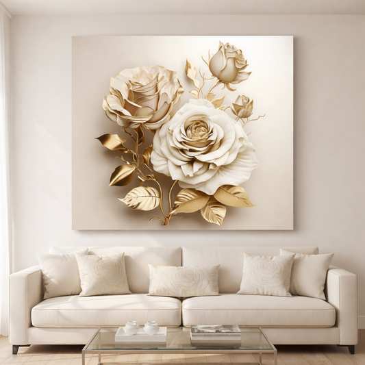 Tableau décoratif florale - Roses - "Luxuriant NEW