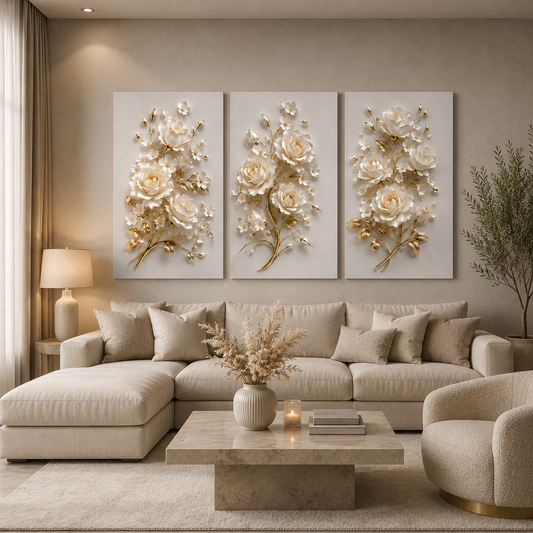 Tableau décoratif florale  - Golden Bloom