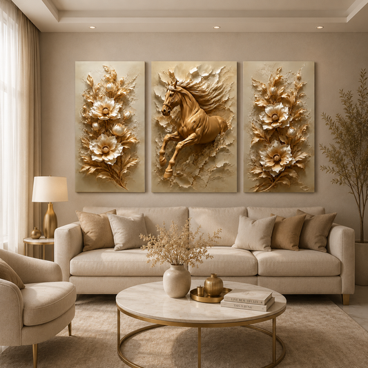 Tableau décoratif florale  - Cheval Royal