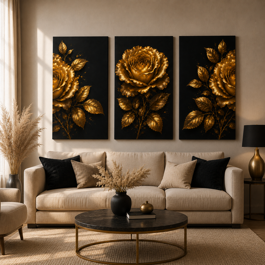 Tableau décoratif florale  - Obsidienne