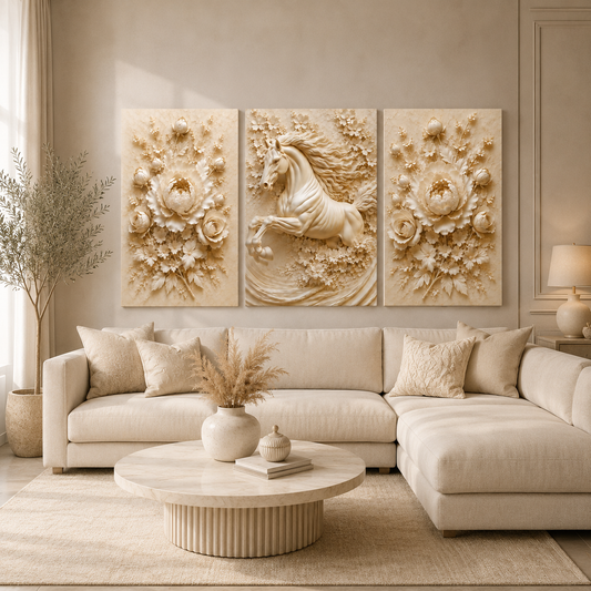 Tableau décoratif florale  - Grâce Ivoire
