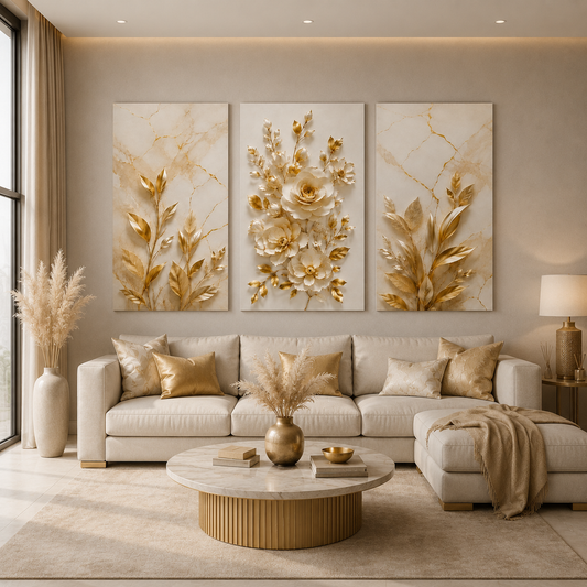 Tableau décoratif florale  - Golden Harmony