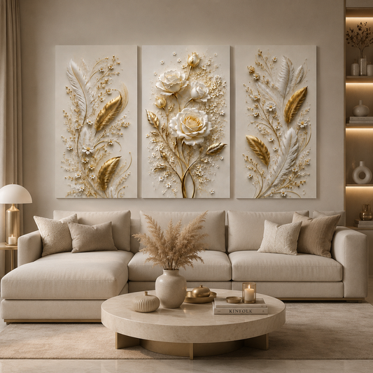 Tableau décoratif florale  - Golden Harmony