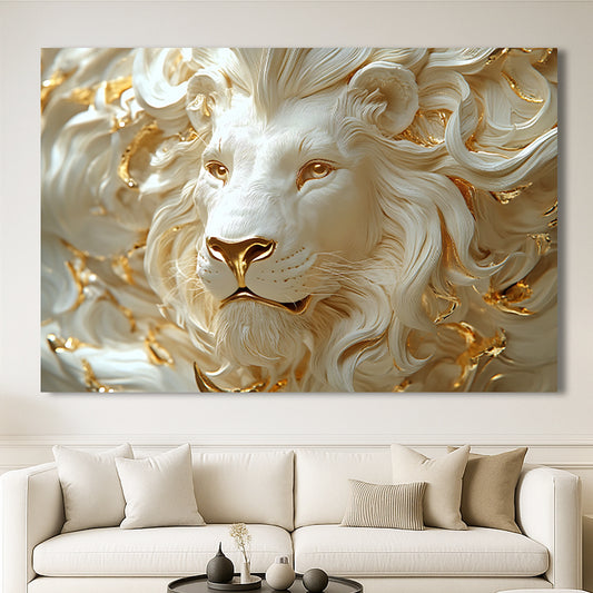 Tableau décoratif Lion -Magnifique- Cadre américain