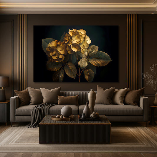 Tableau décoratif florale - Hydrangeas - Cadre américain "Fascination"