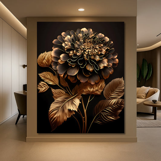Tableau décoratif florale - Dahlias - Cadre américain "Bountiful"