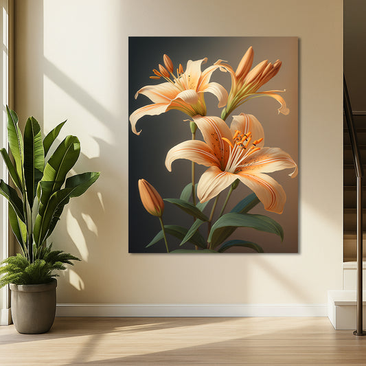 Tableau décoratif florale - Lilies - Cadre américain "Resilient"