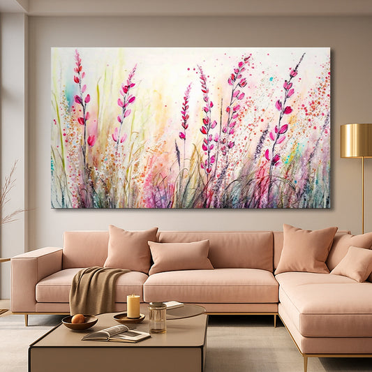 Tableau décoratif florale - Graminées - Cadre américain "Épanoui"