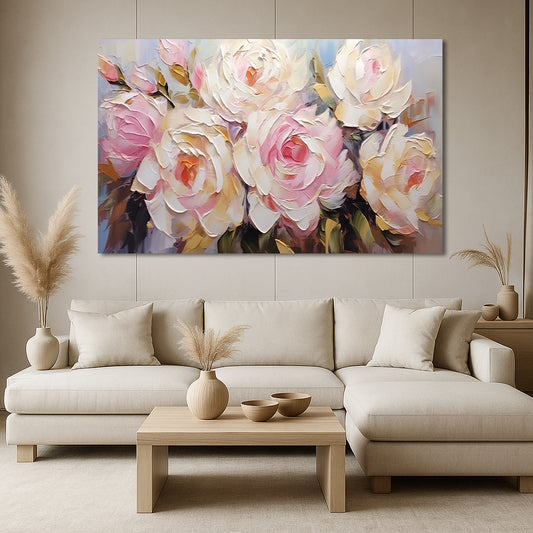 Tableau décoratif florale  - Roses - Cadre américain "Épanoui"