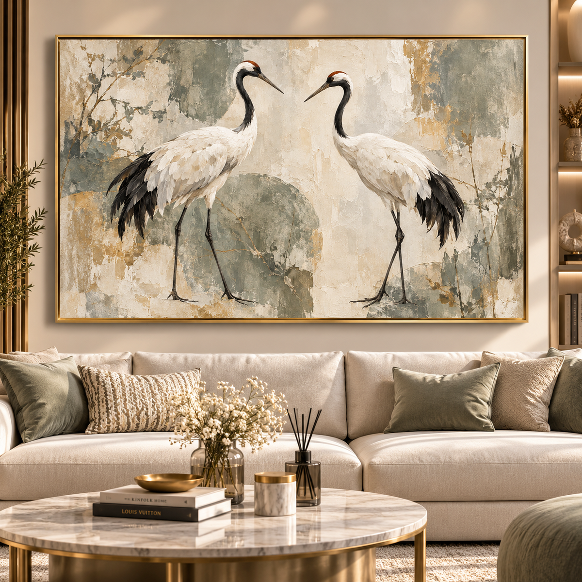 Tableau Grues Élégance Naturelle