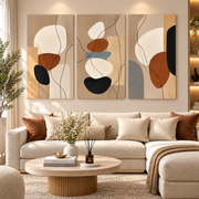 Tableau Triptyque Harmonie Abstraite