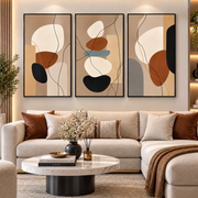Tableau Triptyque Harmonie Abstraite