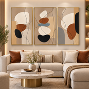 Tableau Triptyque Harmonie Abstraite