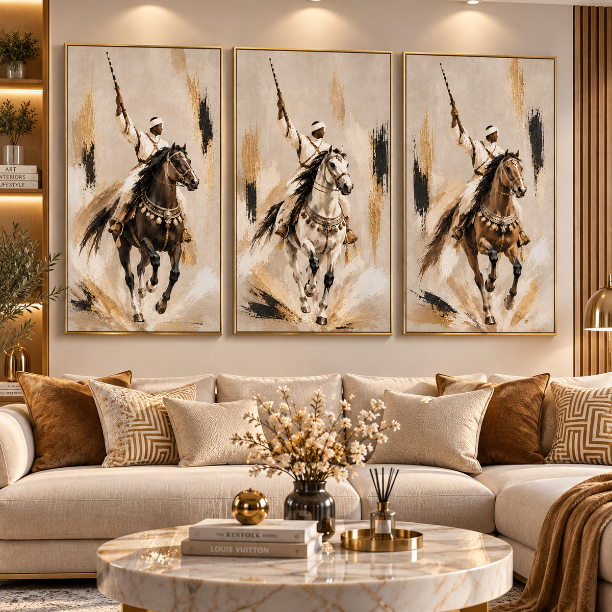 Tableau Triptyque Fantasia Marocaine