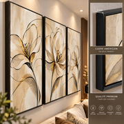 Tableau Triptyque Fleurs Élégantes