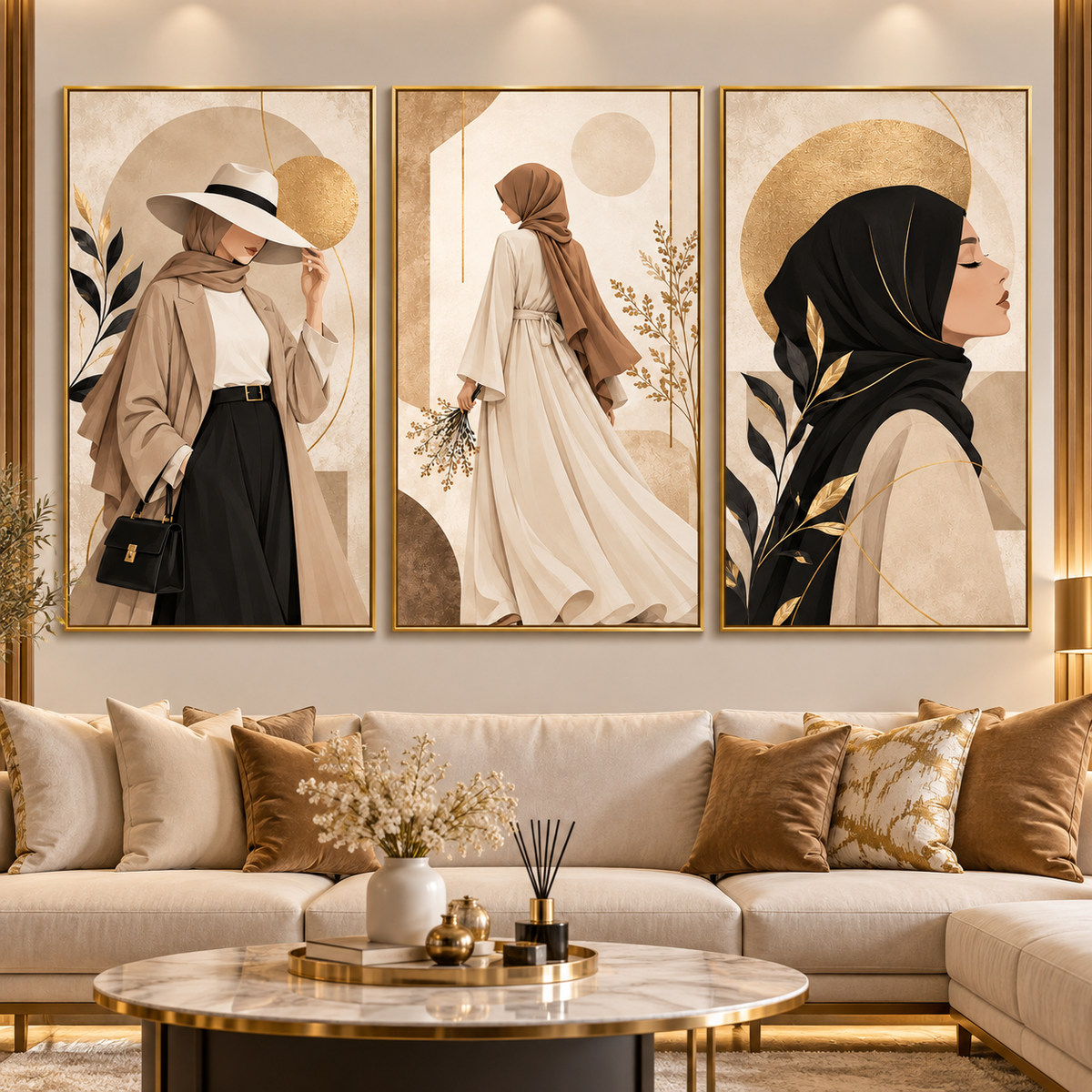 Tableau Élégance Féminine Dorée