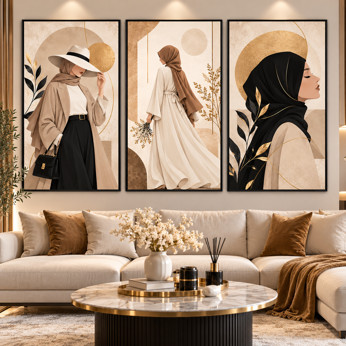 Tableau Élégance Féminine Dorée
