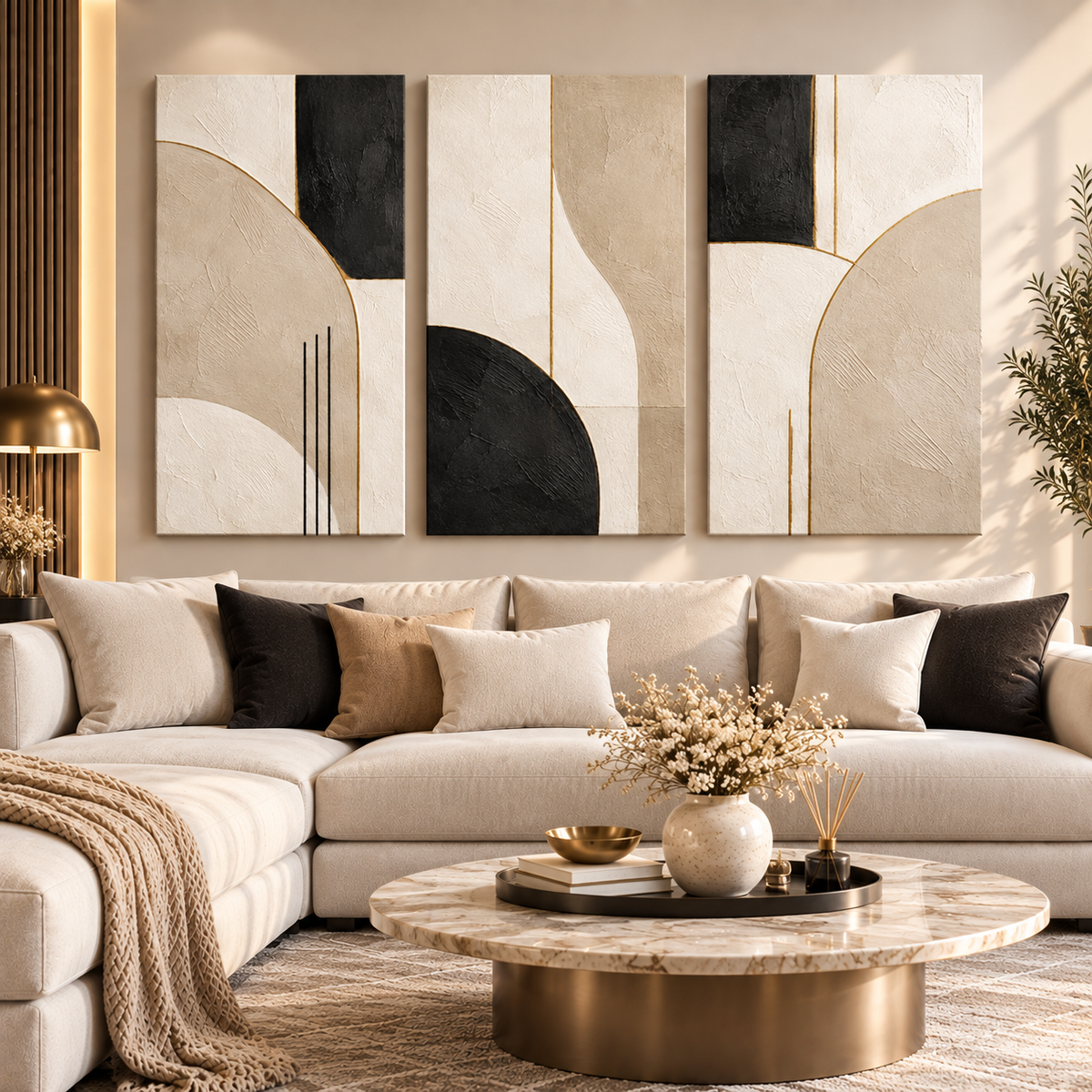 Tableau Harmonie Abstraite Beige