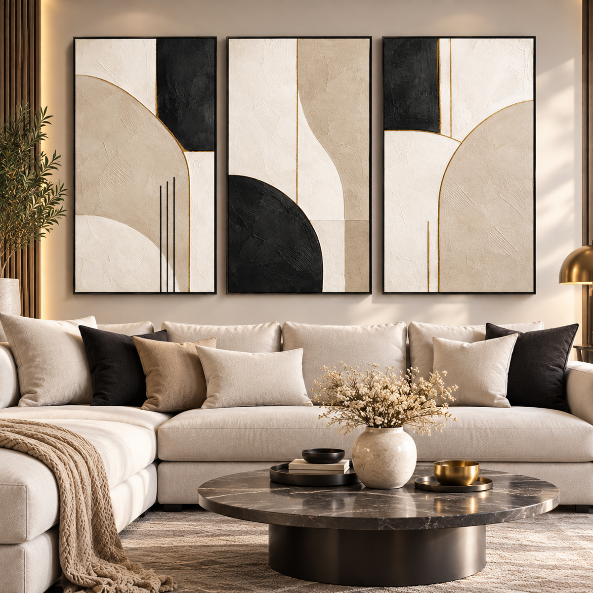 Tableau Harmonie Abstraite Beige