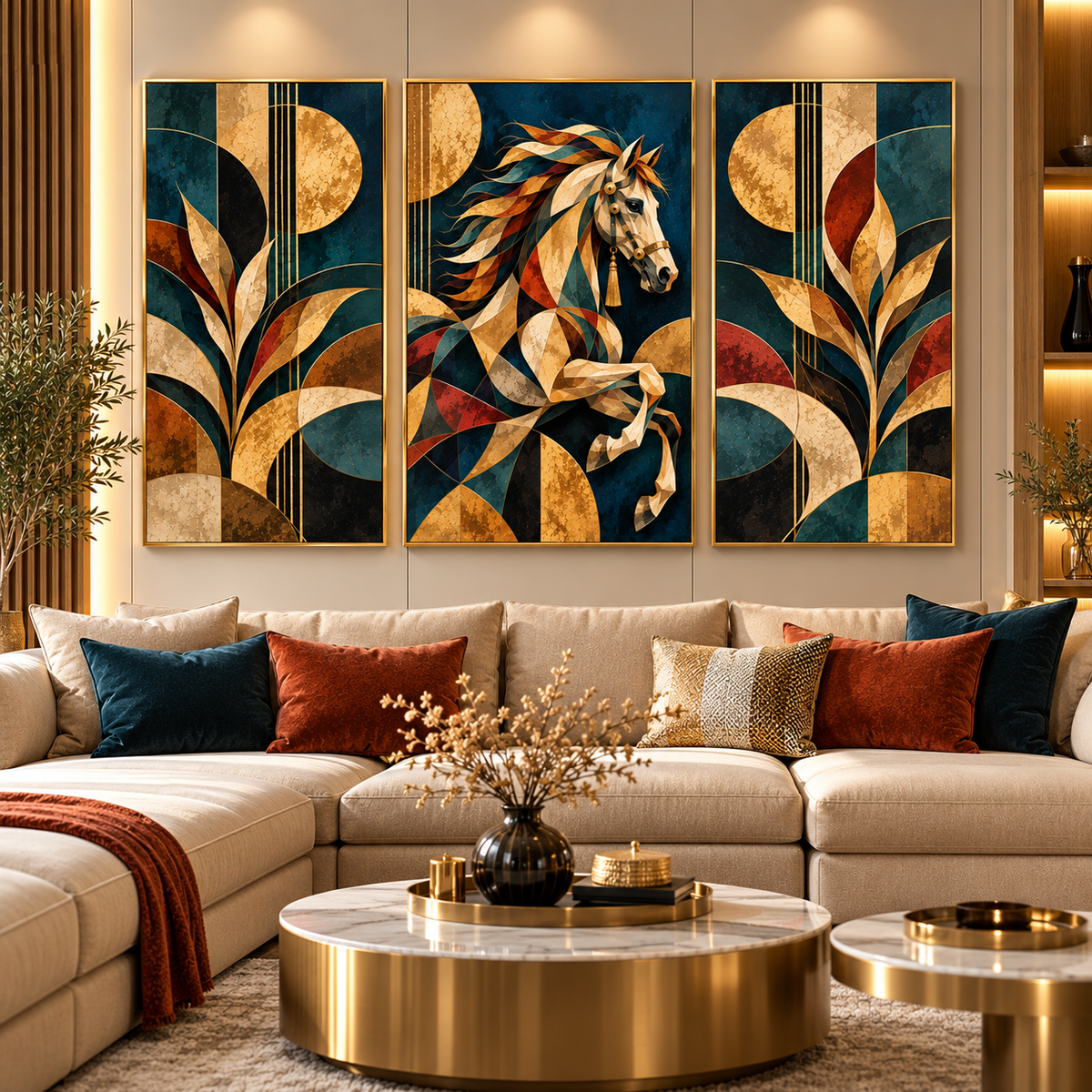Tableau Cheval Majesté Dorée