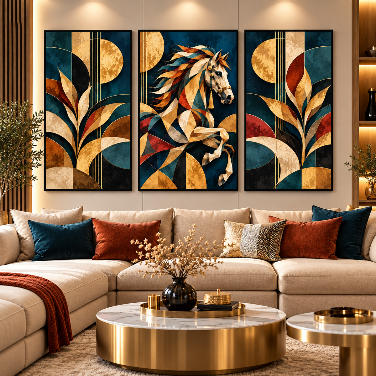 Tableau Cheval Majesté Dorée