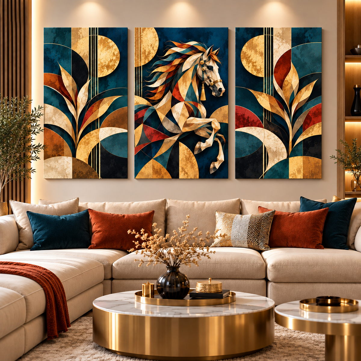 Tableau Cheval Majesté Dorée