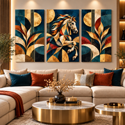 Tableau Cheval Majesté Dorée