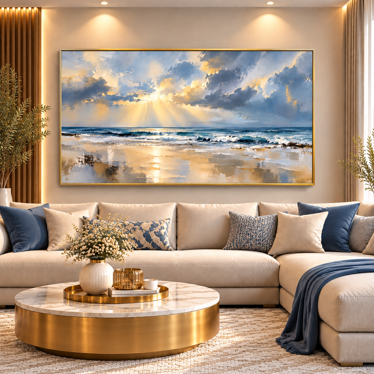 Tableau Horizon Marin Doré