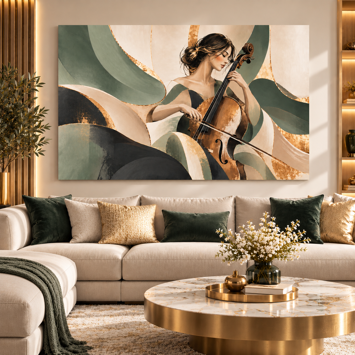 Tableau Mélodie Verte Dorée