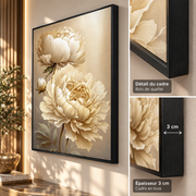 Tableau Pivoines Ivoire Élégantes