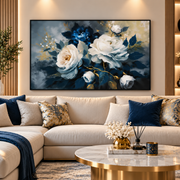 Tableau Roses Bleu Nuit