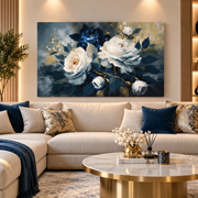Tableau Roses Bleu Nuit