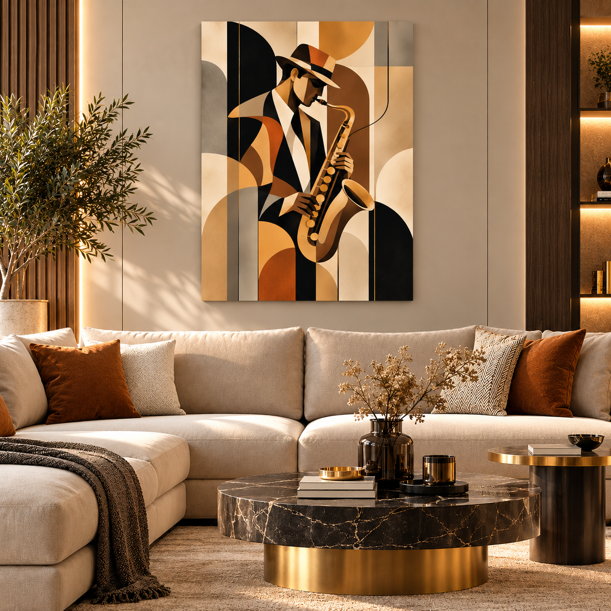 Tableau Jazz Élégance Dorée
