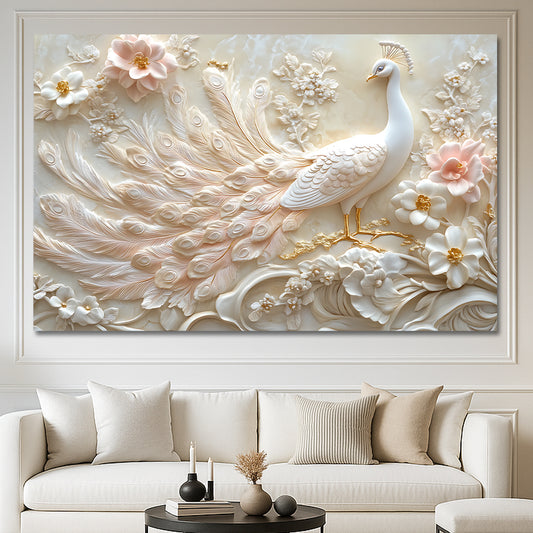 Tableau décoratif paon  -rêveur-