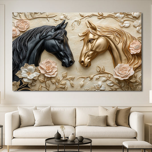 Tableau décoratif chevaux - Cadre américain "rêveur"