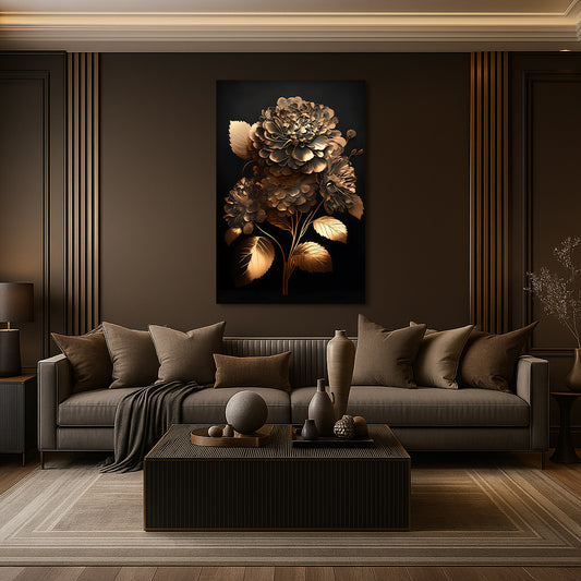 Tableau décoratif florale - Dahlias - Cadre américain "Botanique