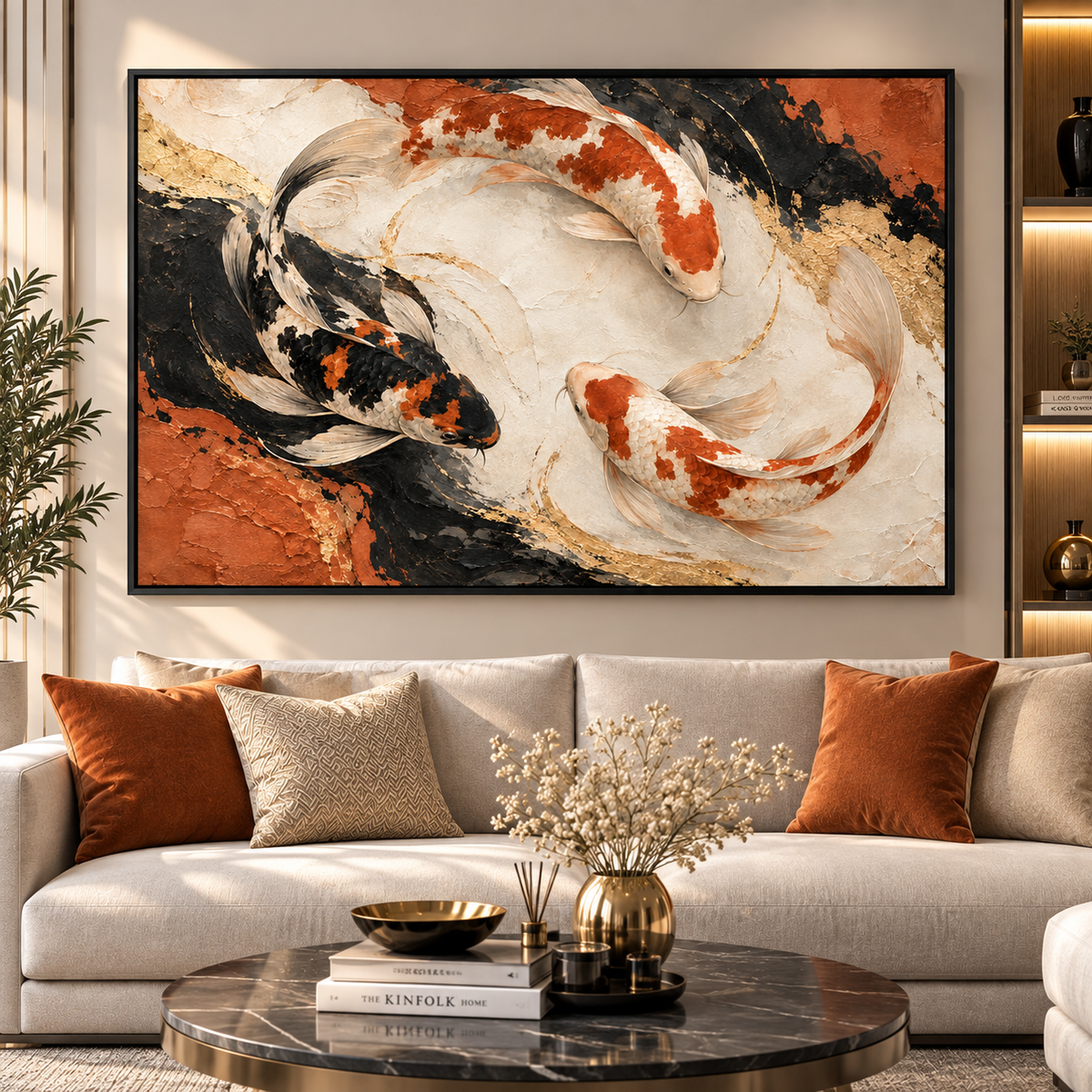 Tableau Carpes Koi Élégantes