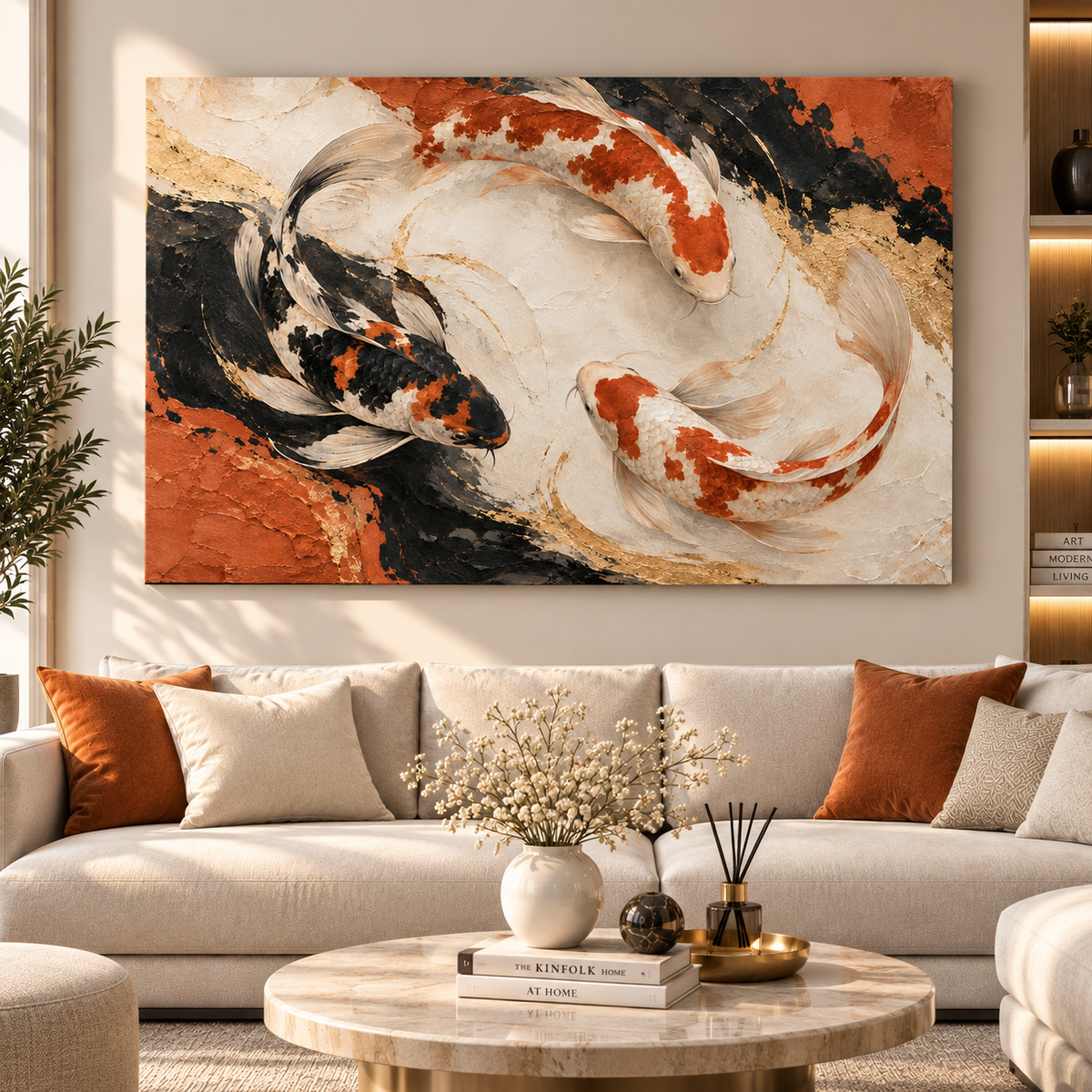Tableau Carpes Koi Élégantes