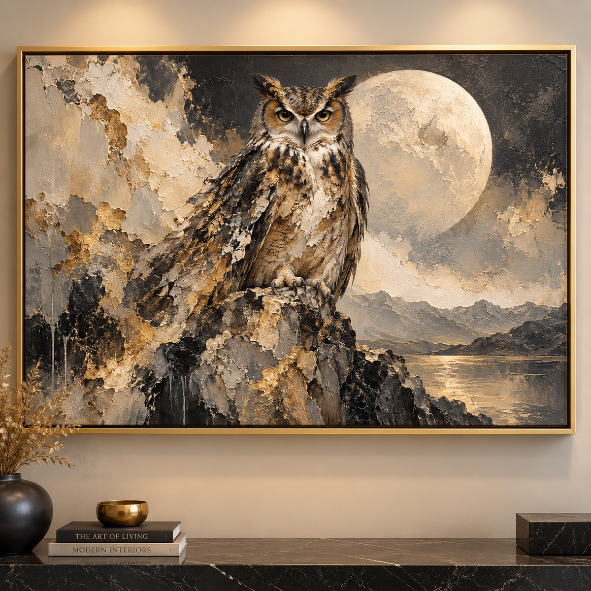 Tableau Hibou Clair de Lune