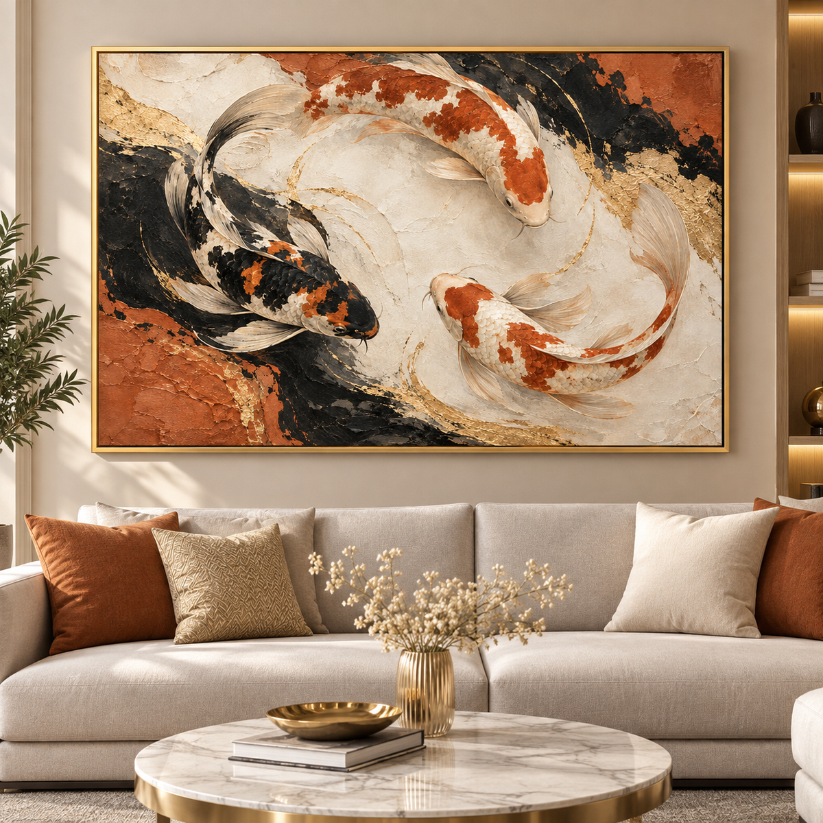 Tableau Carpes Koi Élégantes