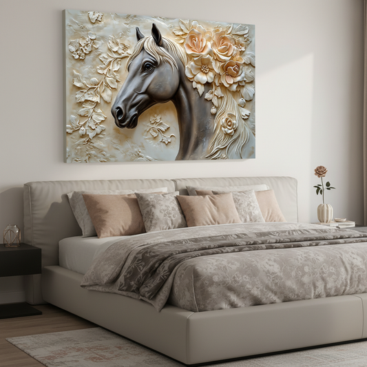 Tableau décoratif Cheval -Élégance- Cadre américain