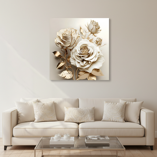 Tableau décoratif florale - Roses - "Luxuriant