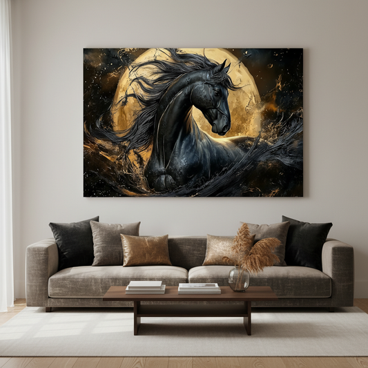 Tableau décoratif Cheval -Luxury- Cadre américain