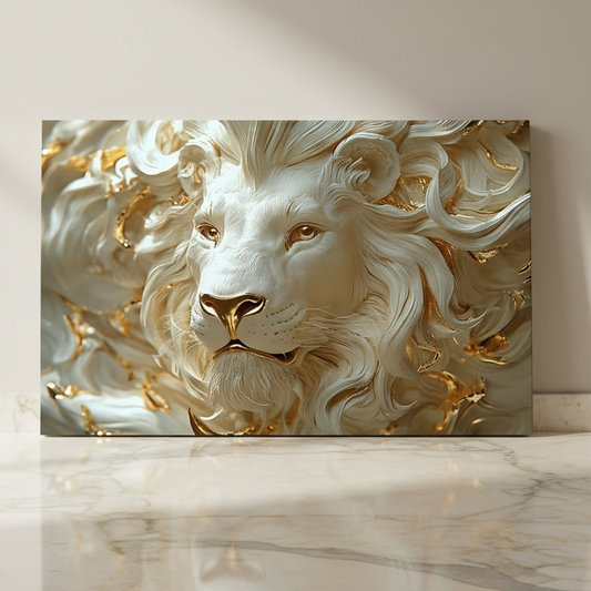 Tableau décoratif Lion -Magnifique- Cadre américain NEW