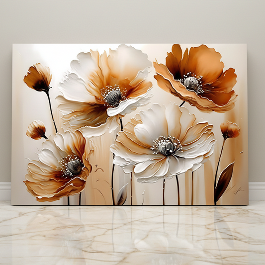 Tableau décoratif florale - Coquelicots - Cadre américain "Pureté NEW