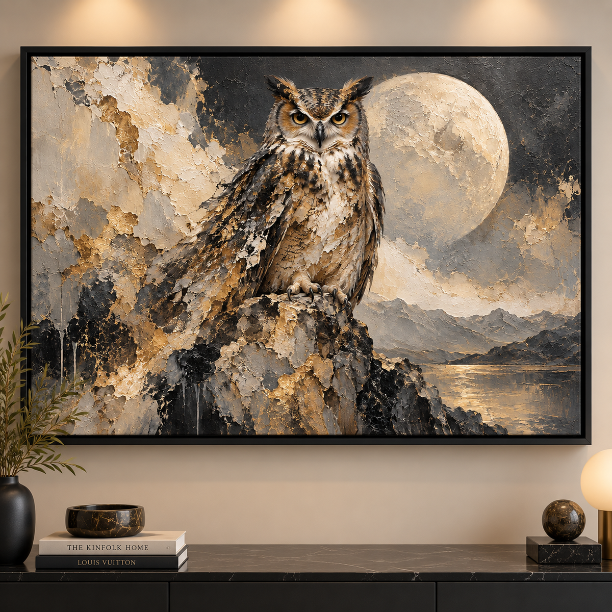 Tableau Hibou Clair de Lune