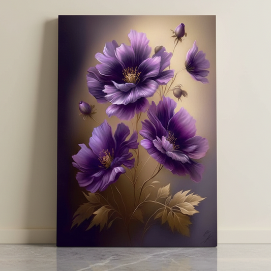 Tableau décoratif florale - Anémone - Cadre américain "Saisissante NEW