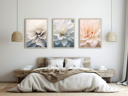 Tableau décoratif florale - Tableaux triptyque - “Magnificent”